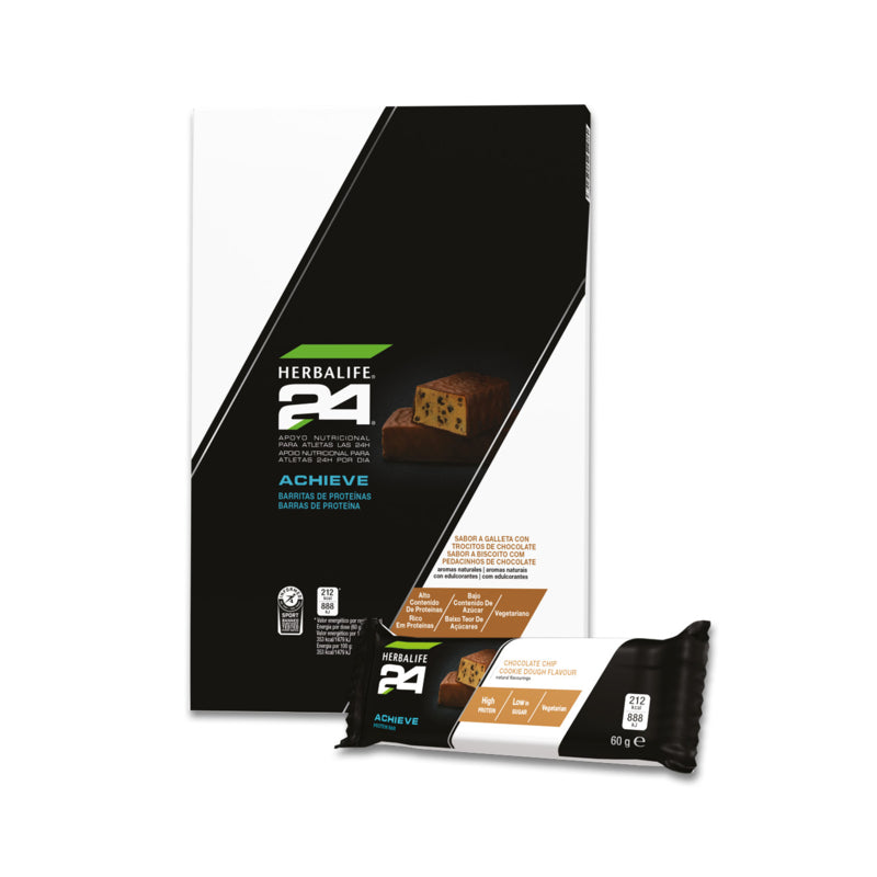 Barritas de Proteínas Achieve H24 Galleta con trocitos de chocolate Caja de 6 barritas