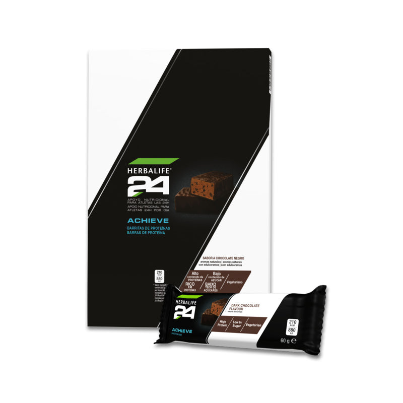 Barritas de Proteínas Achieve H24 Chocolate Negro Caja de 6 barritas