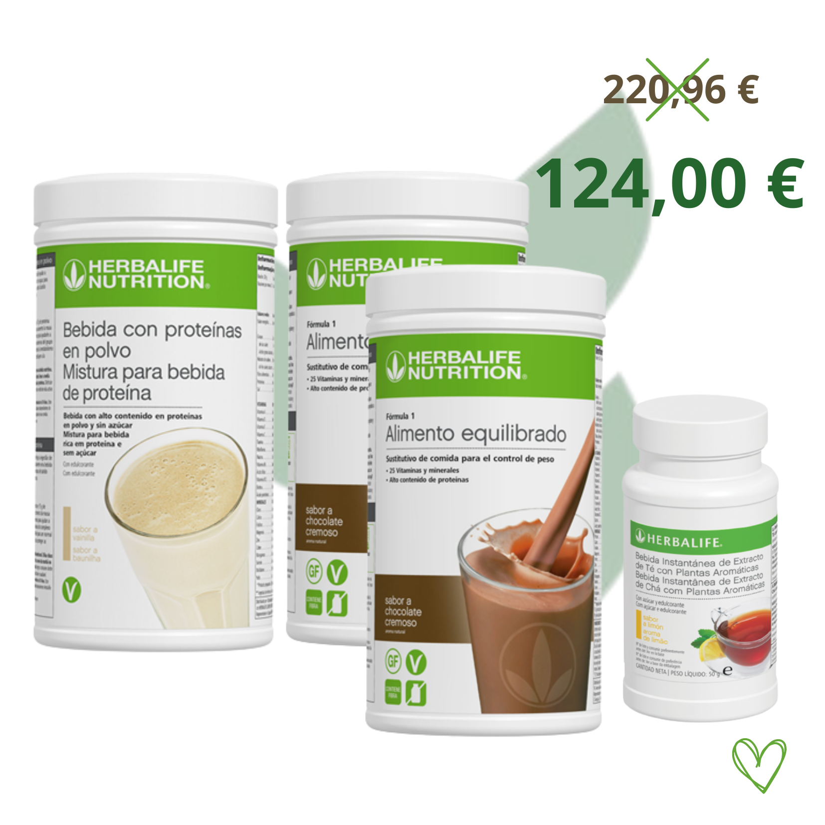 Pack 2 Batidos -1 Proteína + 1 Té